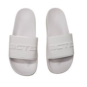New Acts Men's Pool Slides in White - Size 40‎ (US Size 7.5)